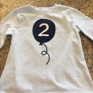 Long sleeve “2” ballon Birthday shirt.